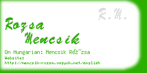 rozsa mencsik business card